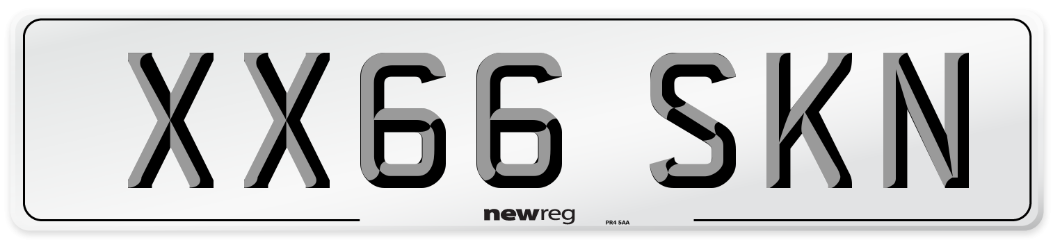 XX66 SKN Number Plate from New Reg